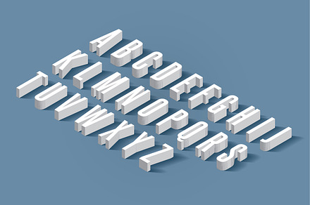isometric typography design vector