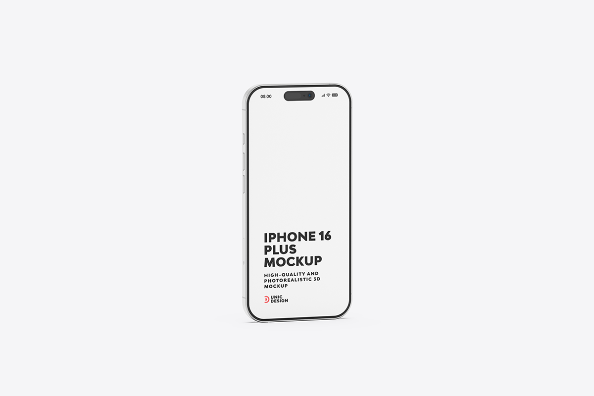 iPhone 16 Plus Mockup, an iPhone Mockup by UnicDesign (Photo 5 of 21)