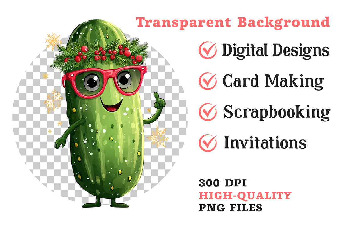 Christmas Pickles Clipart, an Illustration by Dream Creation (Photo 6 of 6)