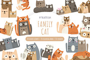 Family Cat Clipart, an Animal Illustration by Palau (Thumbnail 1 of 10)