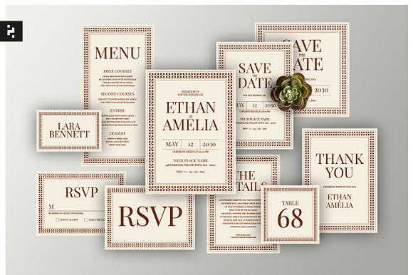 Elegant Wedding Invitation Suite preview 6