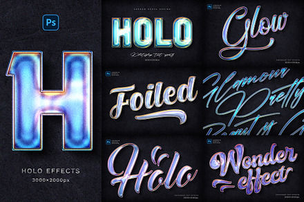 Holographic Text Effects, a Layer Style Add-On by Andrew Skoch Design