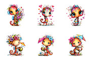 Whimsical Summer Seahorse Clipart, an Illustration by CreationArt (Thumbnail 4 of 7)