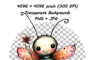 Whimsical Butterfly Clipart Set, an Animal Illustration by one-touch (Thumbnail 17 of 20)