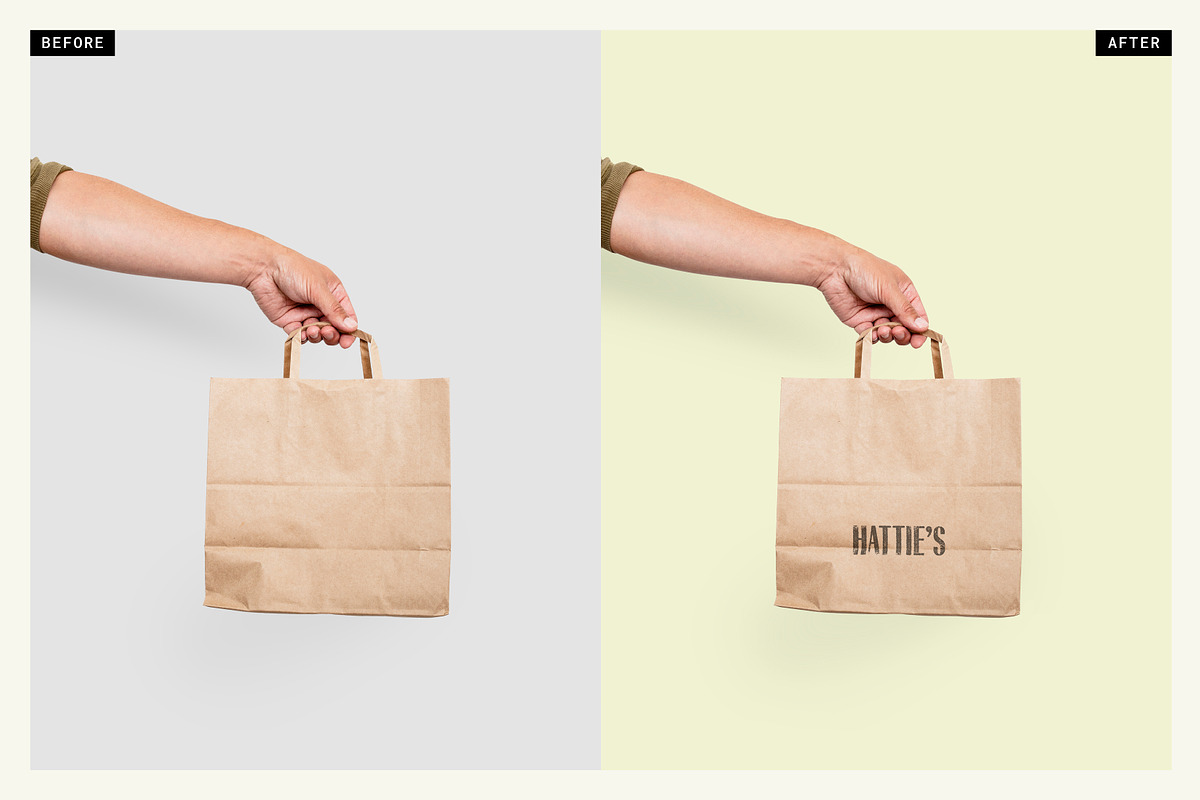 Kraft Paper Carry Bag mockup, a Packaging Mockup by mockstar (Photo 2 of 7)