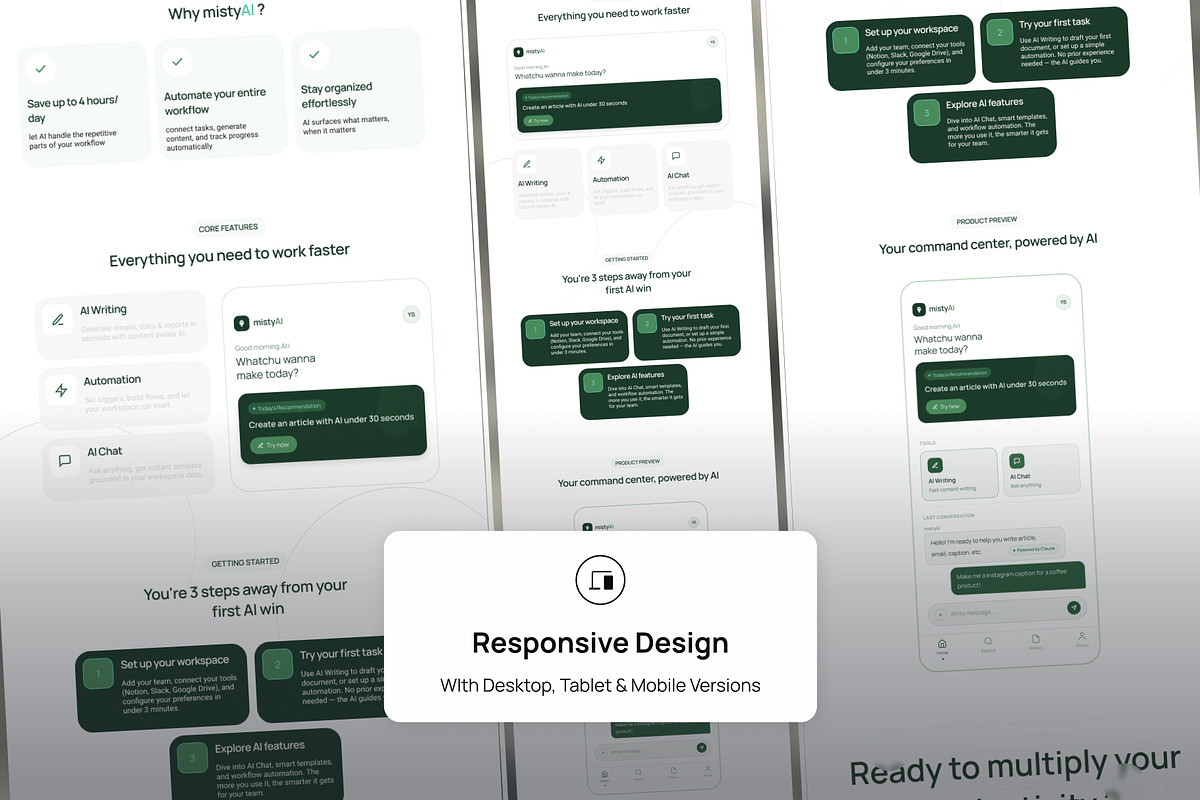 MistyAI - AI SaaS Product Onboarding, an UI Kit Template by productype1 (Photo 4 of 5)