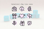 Valentine’s Day Line Icons, an Outline Icon by Lyolya Profitrolya (Thumbnail 1 of 2)