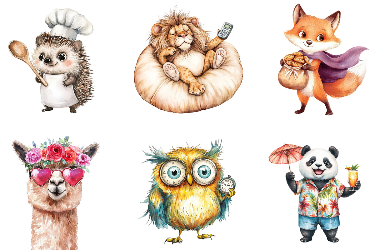 summer animals Clipart, an Animal Illustration by DreamArtGraphic (Photo 3 of 4)