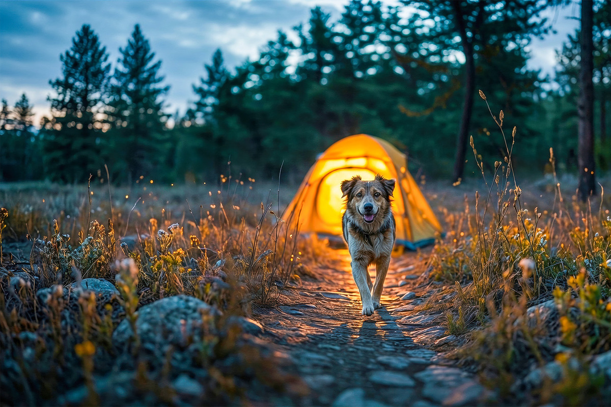 Camping Dog Forest Adventures, an Animal Illustration by StockVerse Creative (Photo 4 of 4)