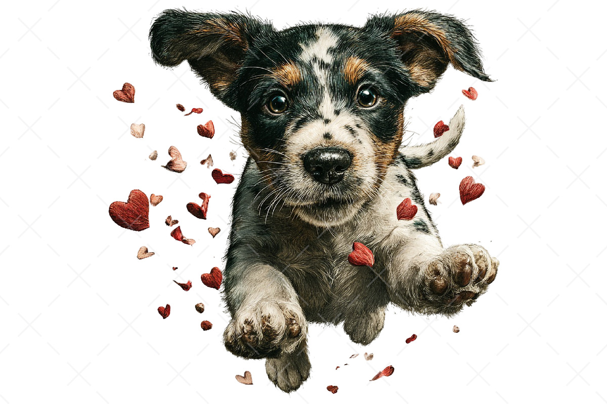 Whimsical Dogs Valentine's Day Png, an Illustration by Craft Nest (Photo 5 of 9)