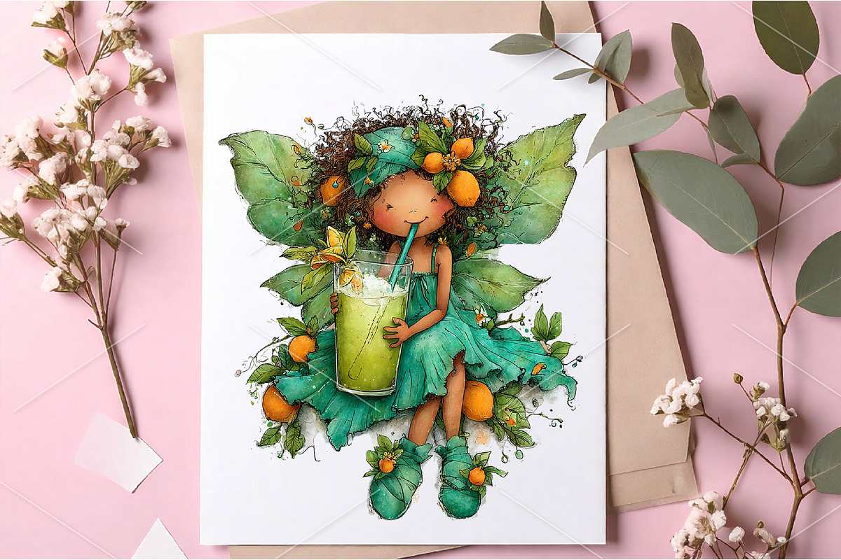 Whimsical Summer Fairy Clipart PNG, a Seasonal Illustration by Canvas Craft (Photo 6 of 6)