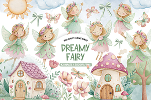 Enchanted Woodland Fairy Set, an Illustration by TatiMockup