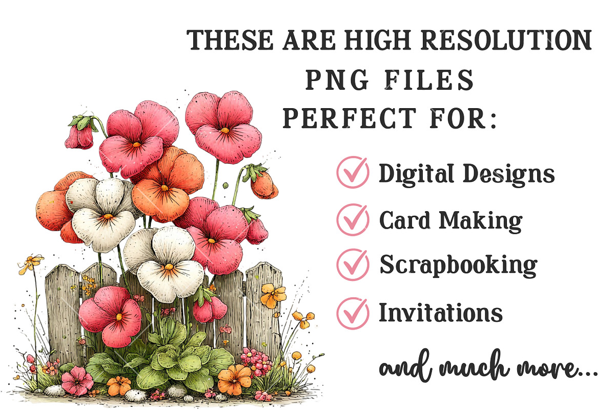 Whimsical Viola Flower Clipart, an Illustration by OK Design (Photo 5 of 6)