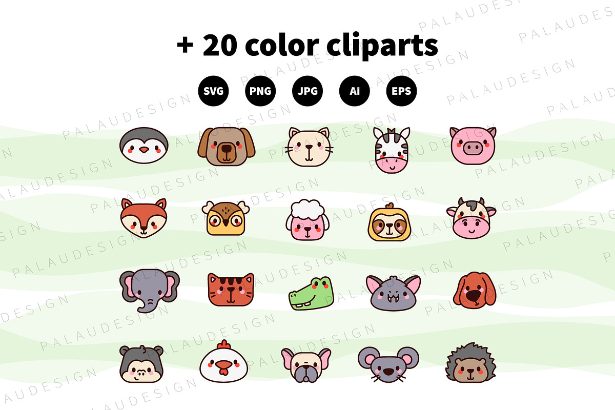 Cute Kawaii Animal Heads Characters, an Animal Illustration by Palau (Photo 10 of 12)