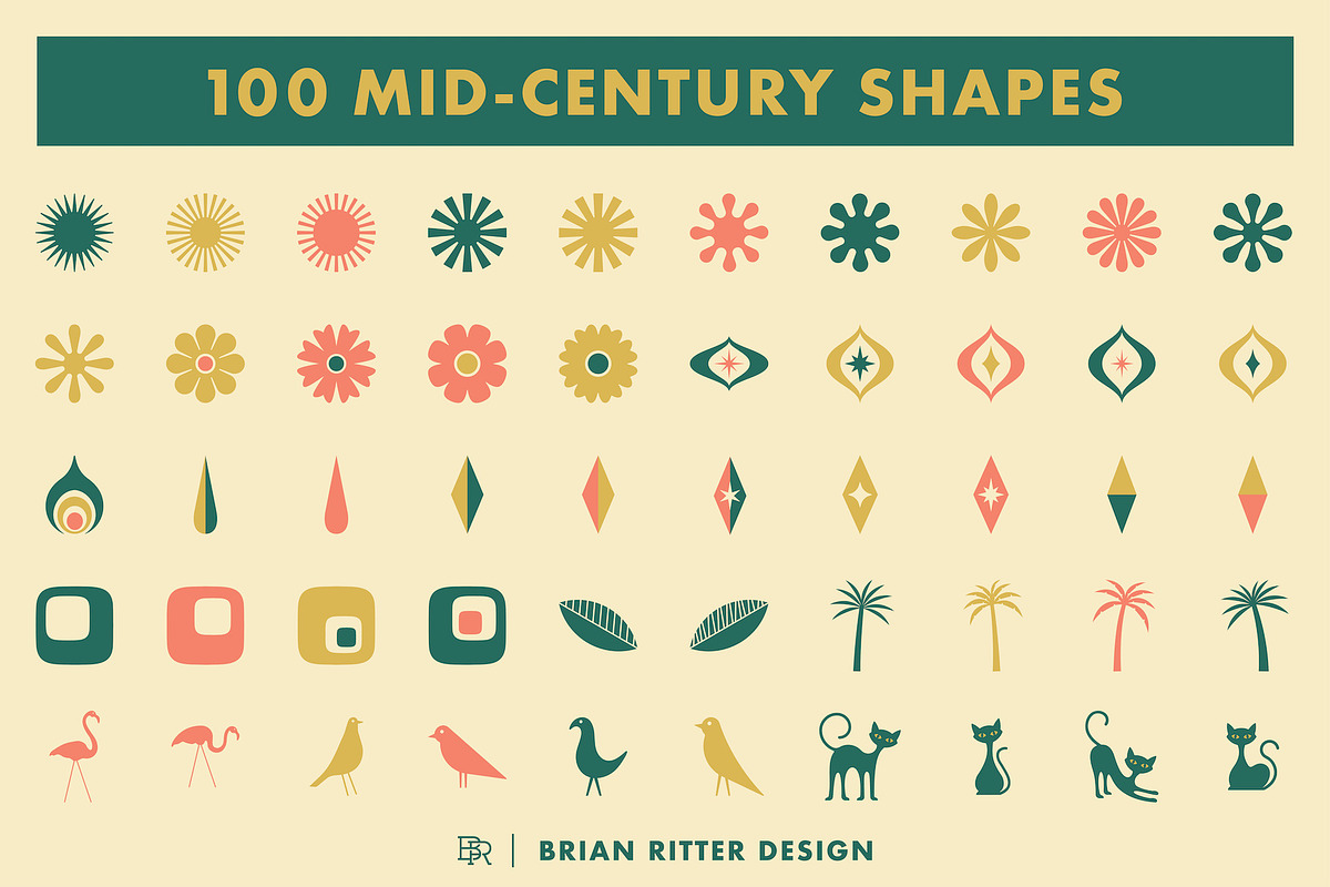 100 Mid-Century Shapes, an Object Graphic by Brian Ritter Design (Photo 6 of 6)