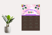 One-Page Wall Calendar 2024 Design, a Stationery Template by Annudesign (Thumbnail 5 of 7)