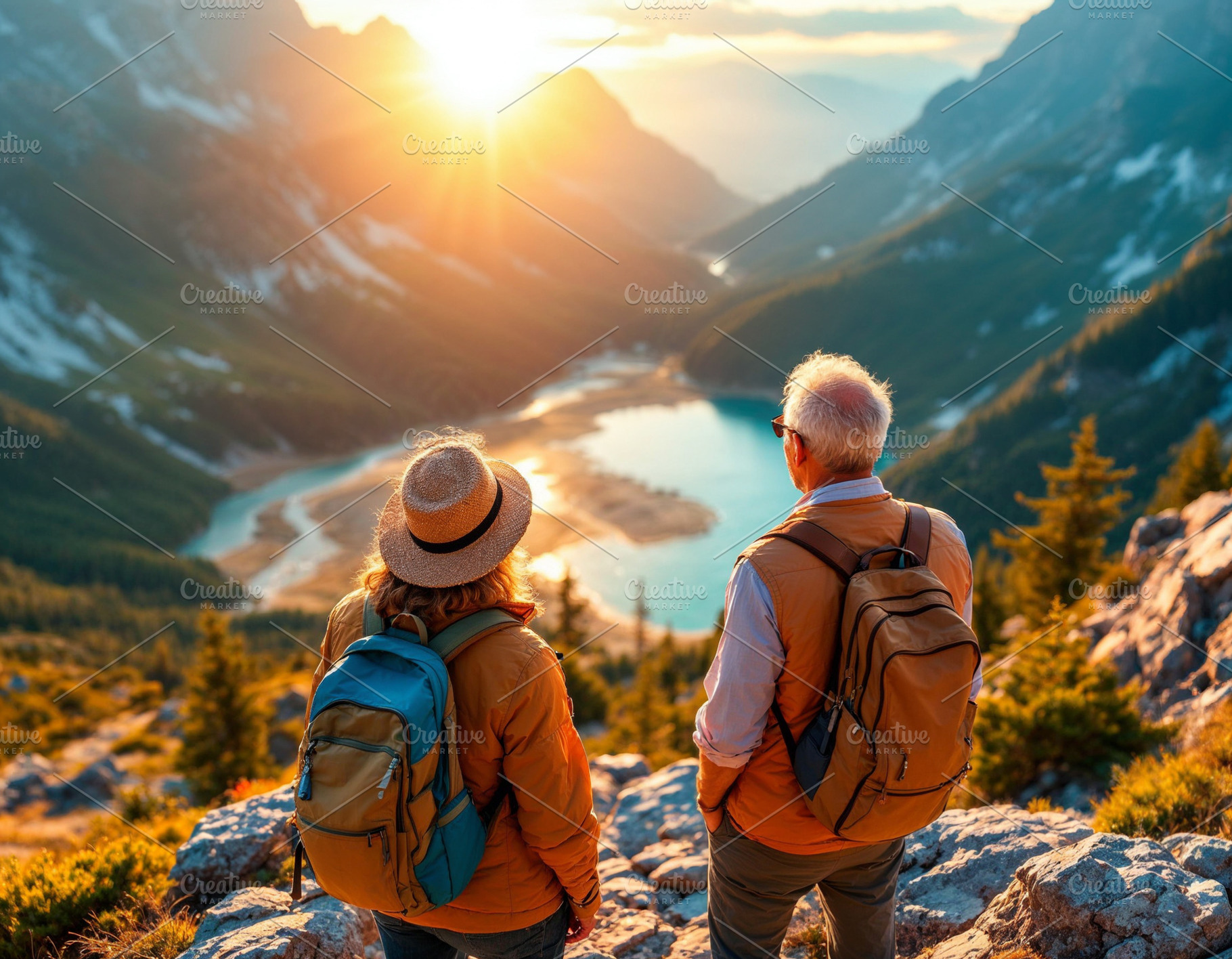 A mature couple in the mountains, a Nature Photo by Volff