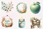 Mint Fresh Green Autumn Clipart, an Illustration by CreationArt (Thumbnail 8 of 9)