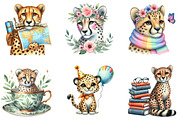 Watercolor Cheetah Clipart, an Illustration by DreamArtGraphic (Thumbnail 3 of 5)