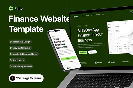 Finto - Finance Website Template, an UI Kit Template by Unpixel Design