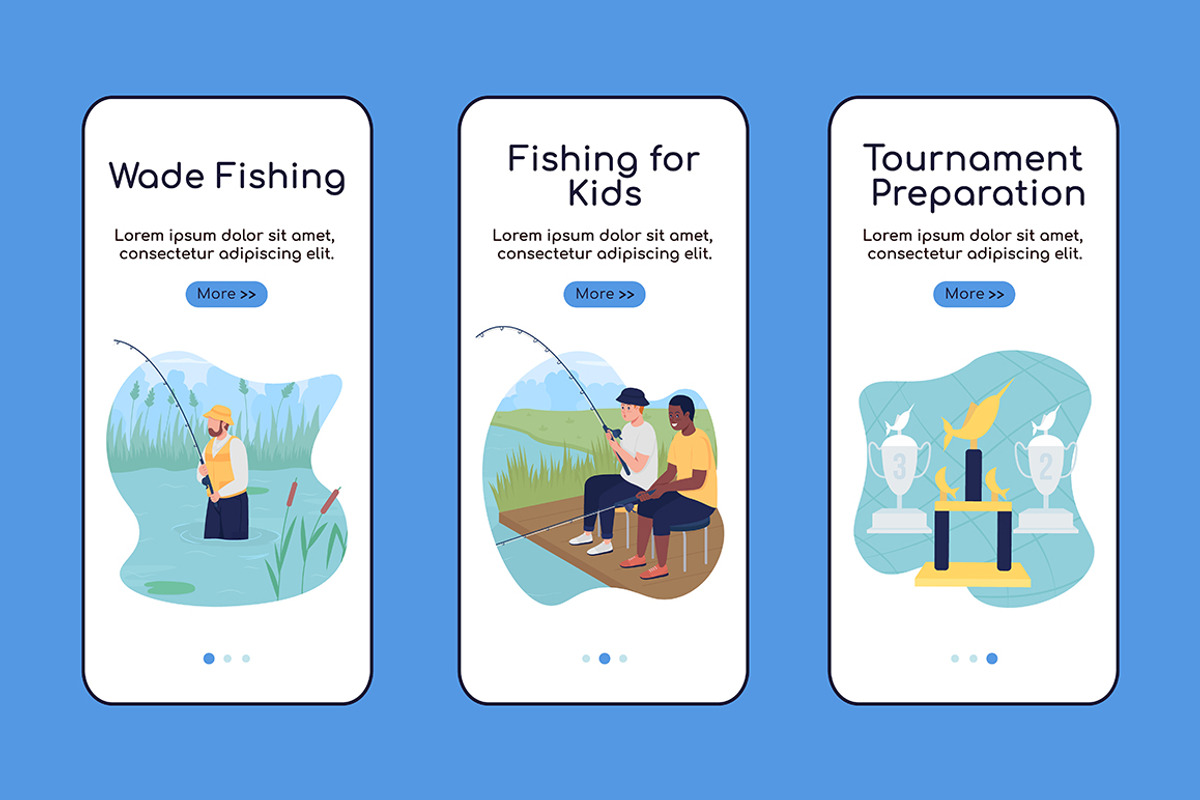 Camping trip with fishing app pages, a Templates & Theme by IMG visuals characters (Photo 3 of 3)