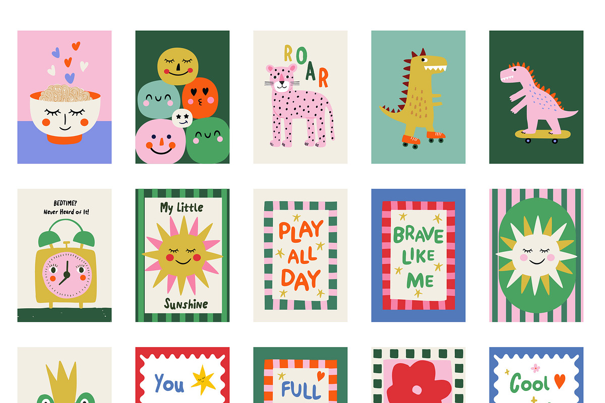 Happy Wall Vibrant Nursery Art Print, a Background Graphic by Essentially Nomadic (Photo 8 of 10)