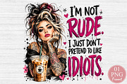 Tattoo Girl PNG I'm Not Rude Quotes, a Seasonal Illustration by Rose Art (Thumbnail 1 of 4)