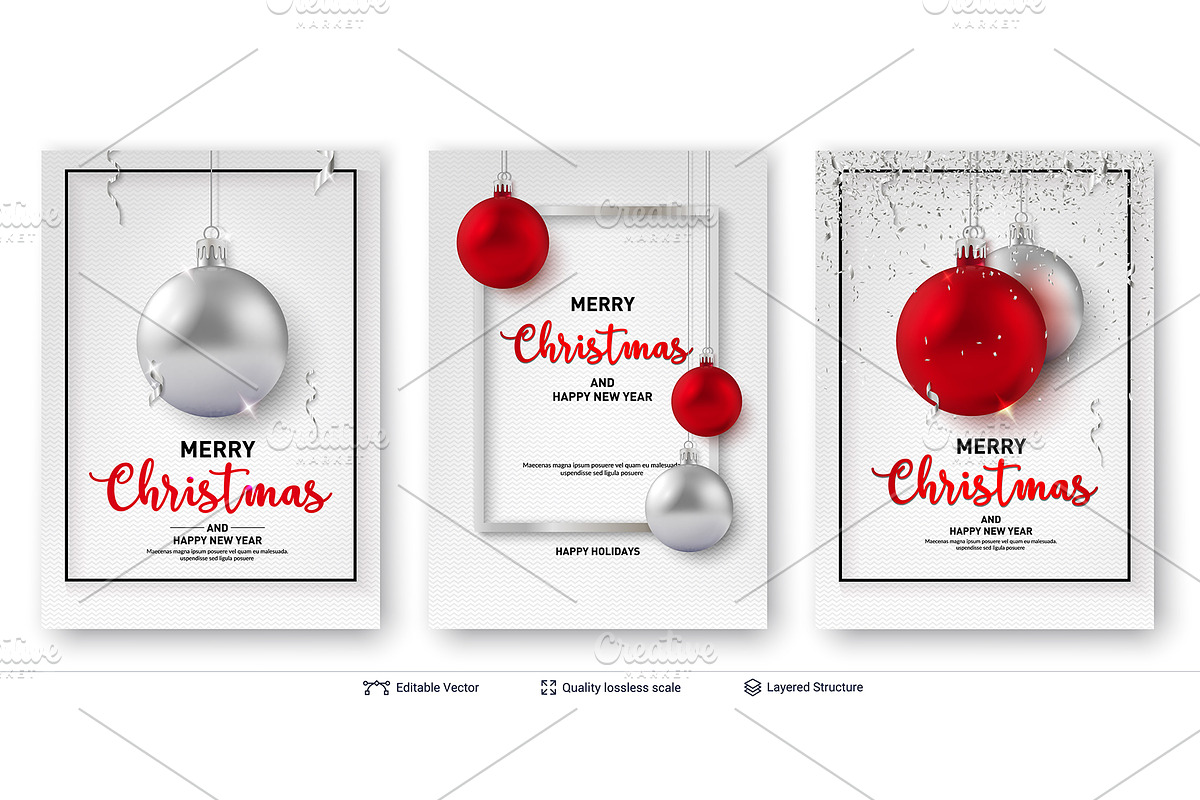 Christmas and New Year Backgrounds., a Decorative Illustration by Chuhastock (Photo 10 of 14)