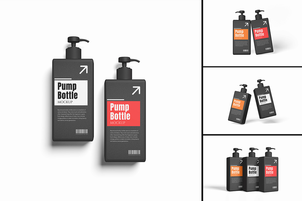 Pump Bottle Mockup, a Packaging Mockup by AndikaGraphic (Photo 1 of 6)