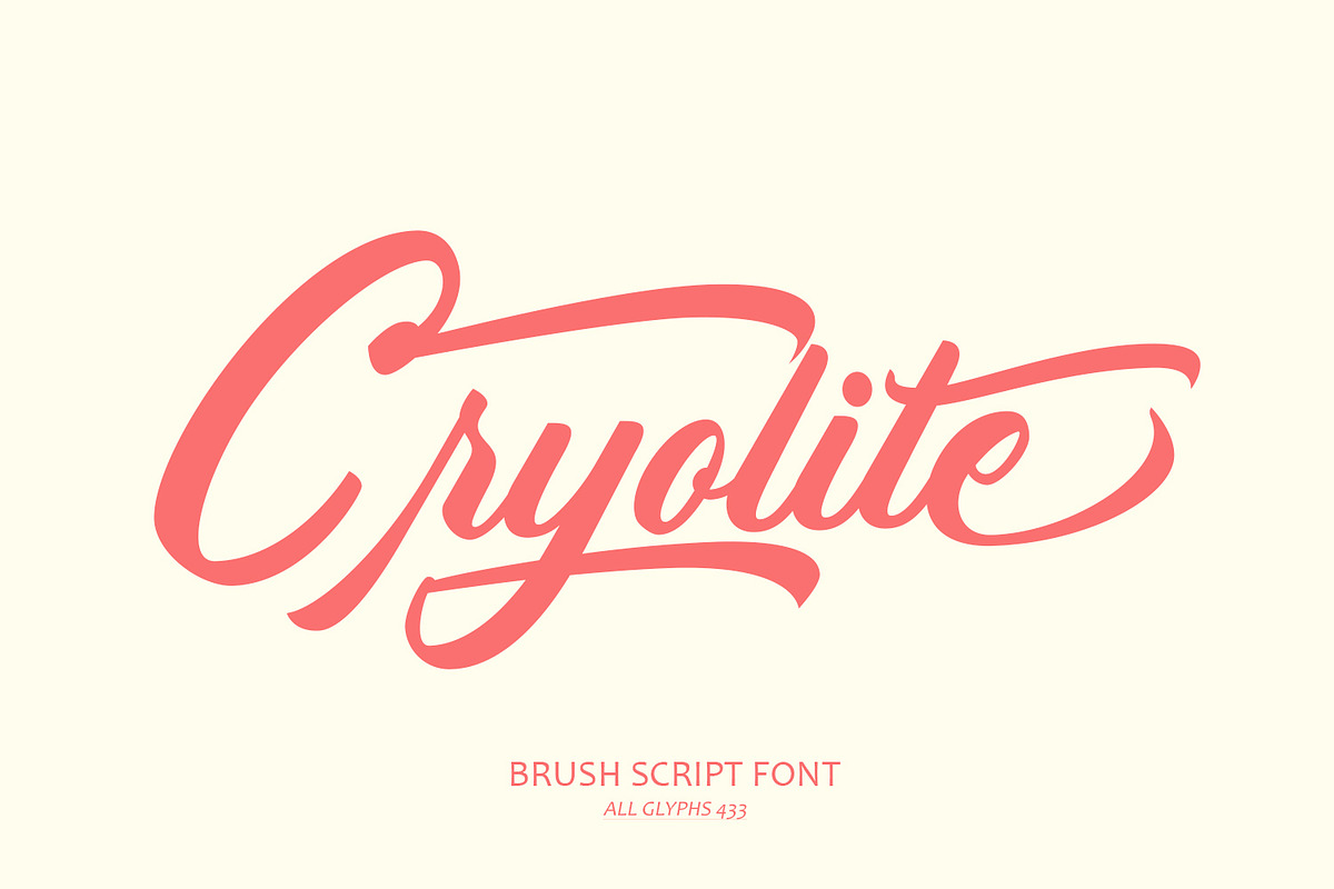 Cryolite - Brush Script Font, a Script Font by Arendxstudio (Photo 2 of 11)