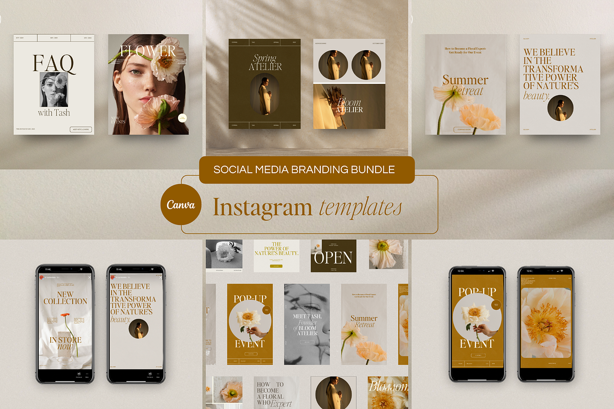 Flora Social Media Bundle 50 Posts, a Social Media Template by Twelve Four Studio (Photo 2 of 9)