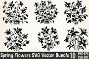 Spring Crimson Columbine Flowers SVG, an Illustration by Rose Art (Thumbnail 1 of 5)