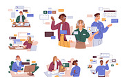 Business people during work call set, a Work Illustration by Good Studio (Thumbnail 1 of 7)