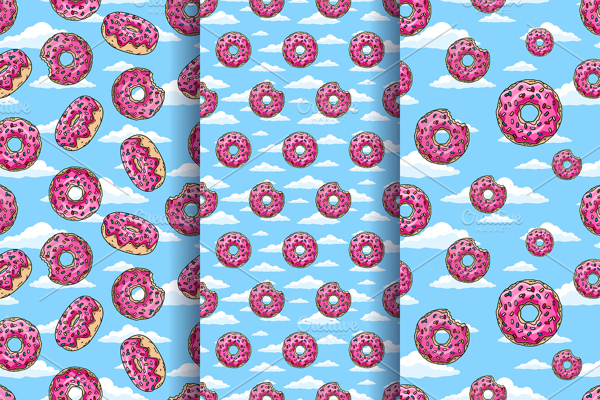 24 donuts patterns, a Pattern Graphic by in Wonderland
