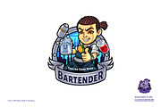Cartoon Bartender Logo, a Branding & Logo Template by Kongstones_std (Thumbnail 3 of 4)