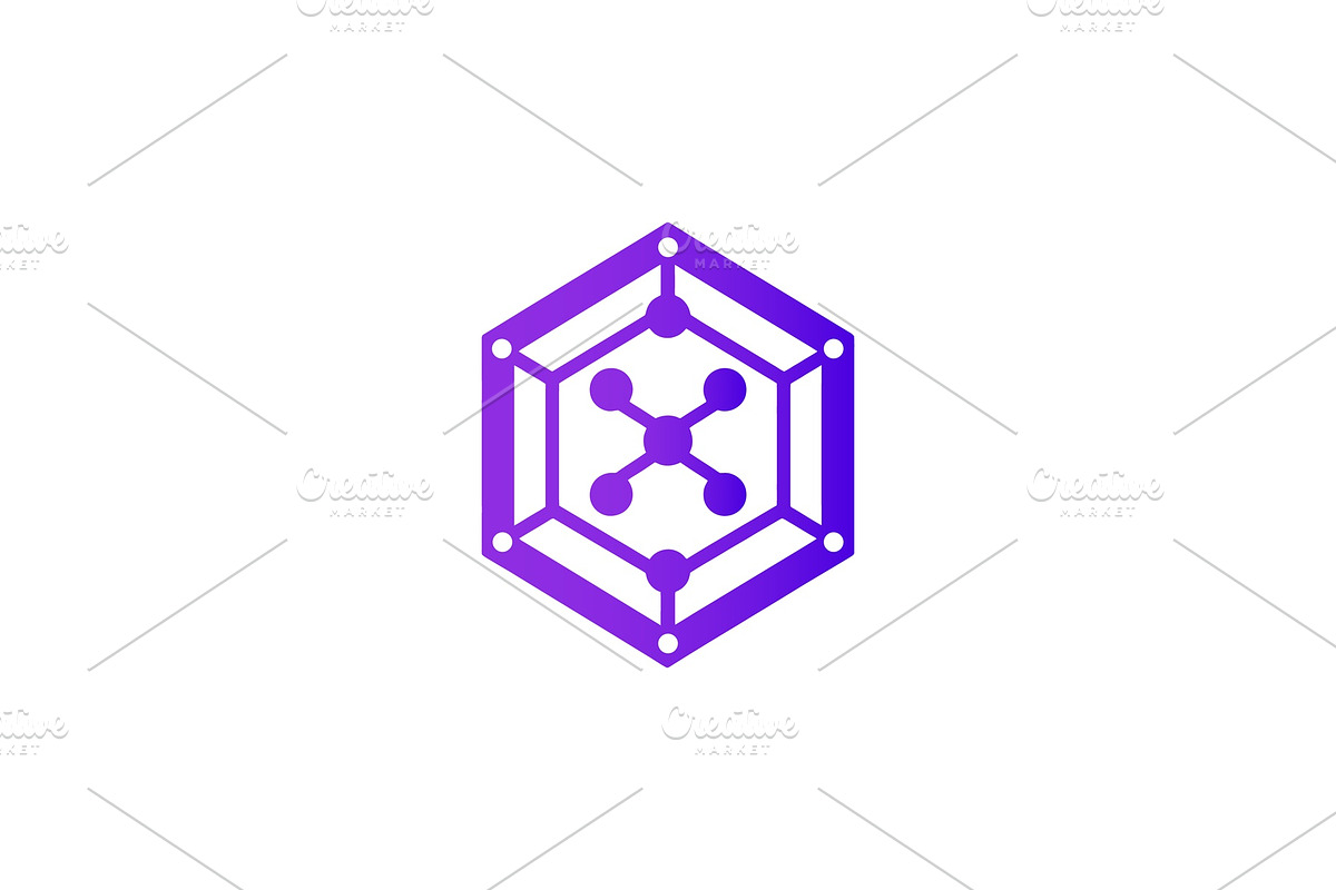 Modern Hexagonal Molecule Tech Logo, a Branding & Logo Template by Vectorium Studio (Photo 1 of 9)