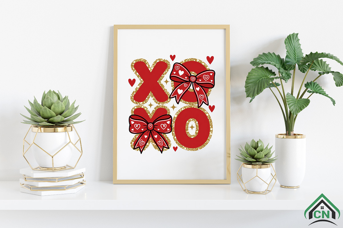 XOXO Love Glitter PNG, an Illustration by Craft Nest (Photo 4 of 4)