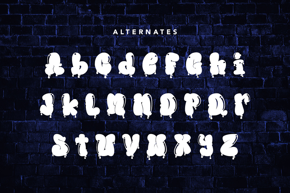 BubbleBloods - Graffiti Display Font, a Symbol Font by AQR Studio (Photo 6 of 9)