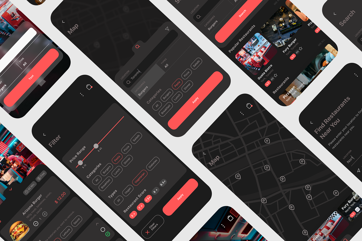 Spes Dark Food Delivery App UI Kit, an UI Kit Template by uicube (Photo 6 of 6)