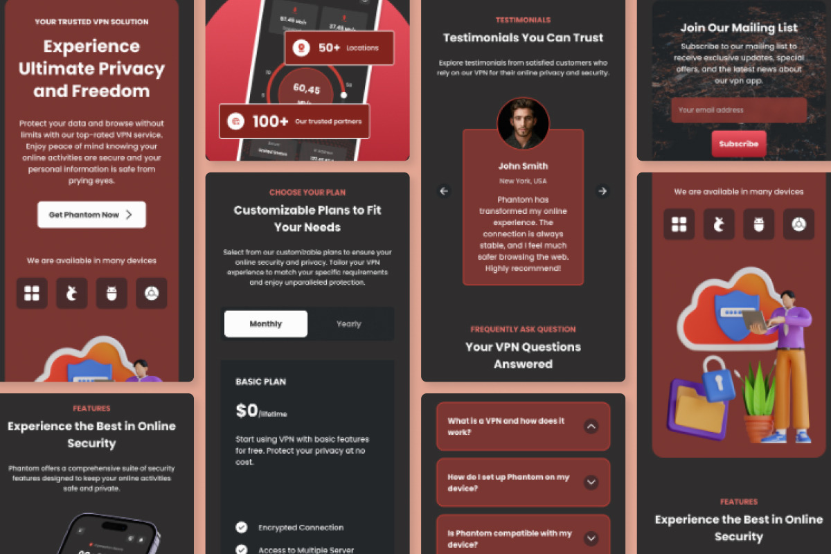 Phantom - VPN Proxy Landing Page V2, a Landing Page Template by twinstd (Photo 5 of 5)