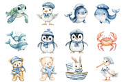 Watercolor Coastal Baby Clipart PNG, a Seasonal Illustration by CitraGraphics (Thumbnail 2 of 6)