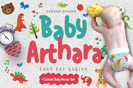 Sale ! Baby Arthara Typeface + Bonus