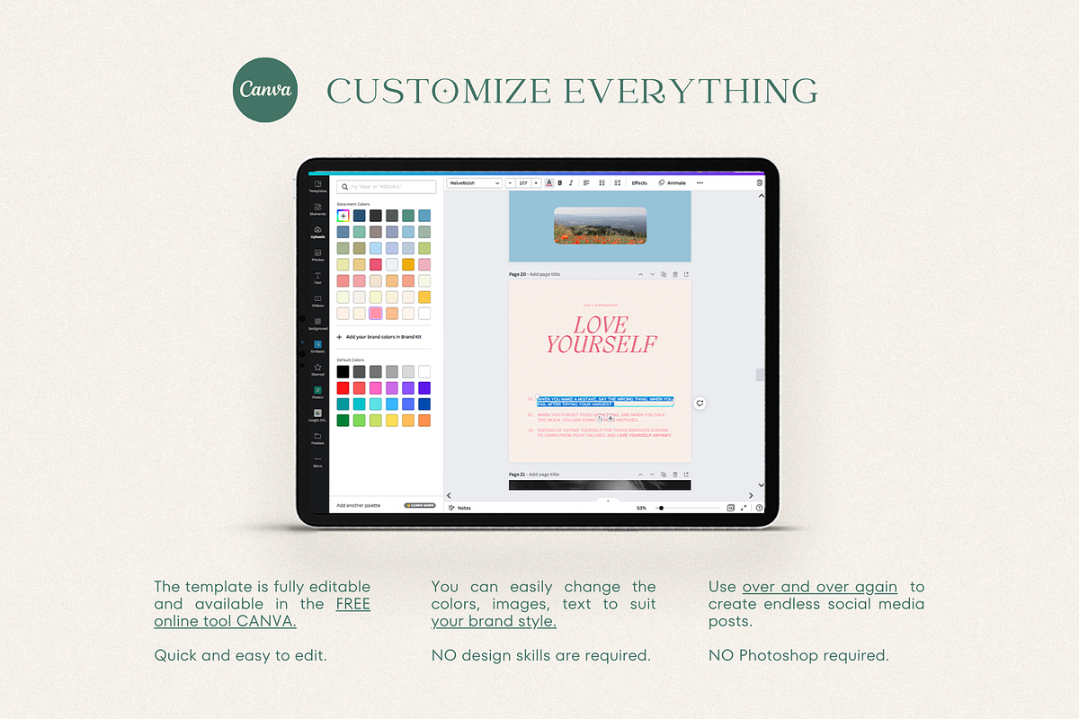 Self-Care Quotes CANVA IG Templates, a Social Media Template by Oksafox (Photo 9 of 17)