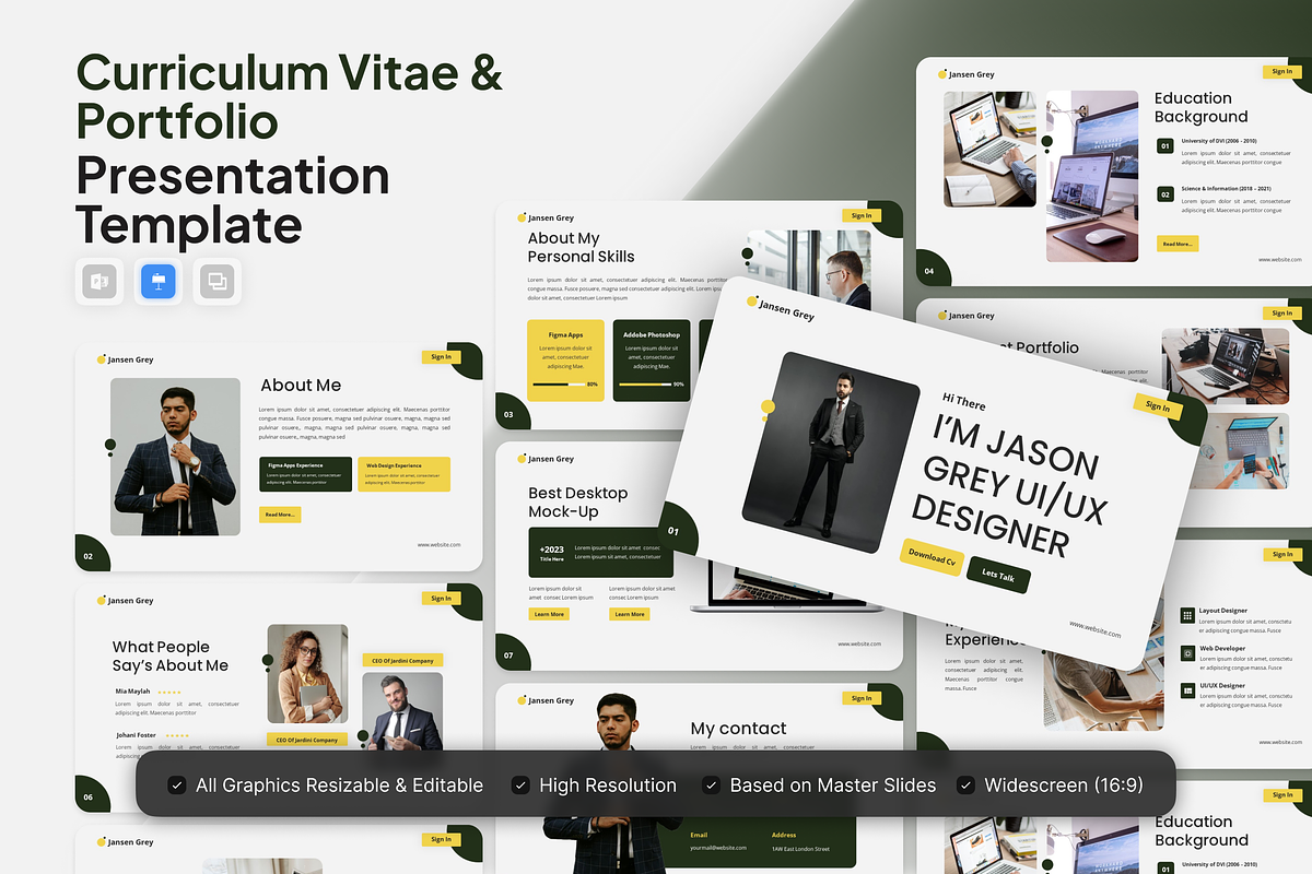 Curriculum Vitae & Portfolio Keynote, a Presentation Template by Annora Studio (Photo 1 of 5)