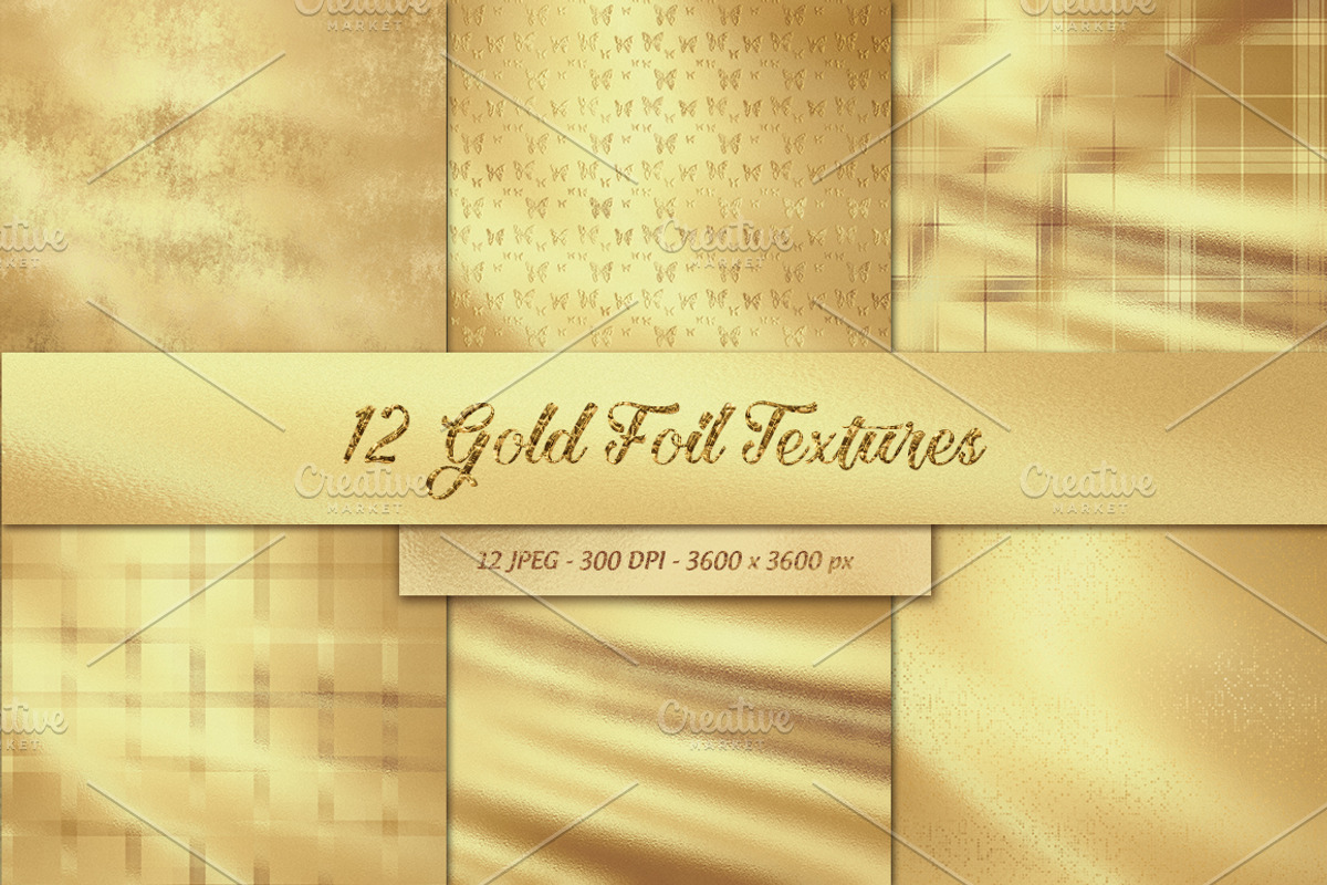 12 Gold Foil Textures, a Texture Graphic by Orange Fox (Photo 3 of 3)