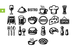 Bistro Restaurant  Set, an Object Graphic by RT Studio