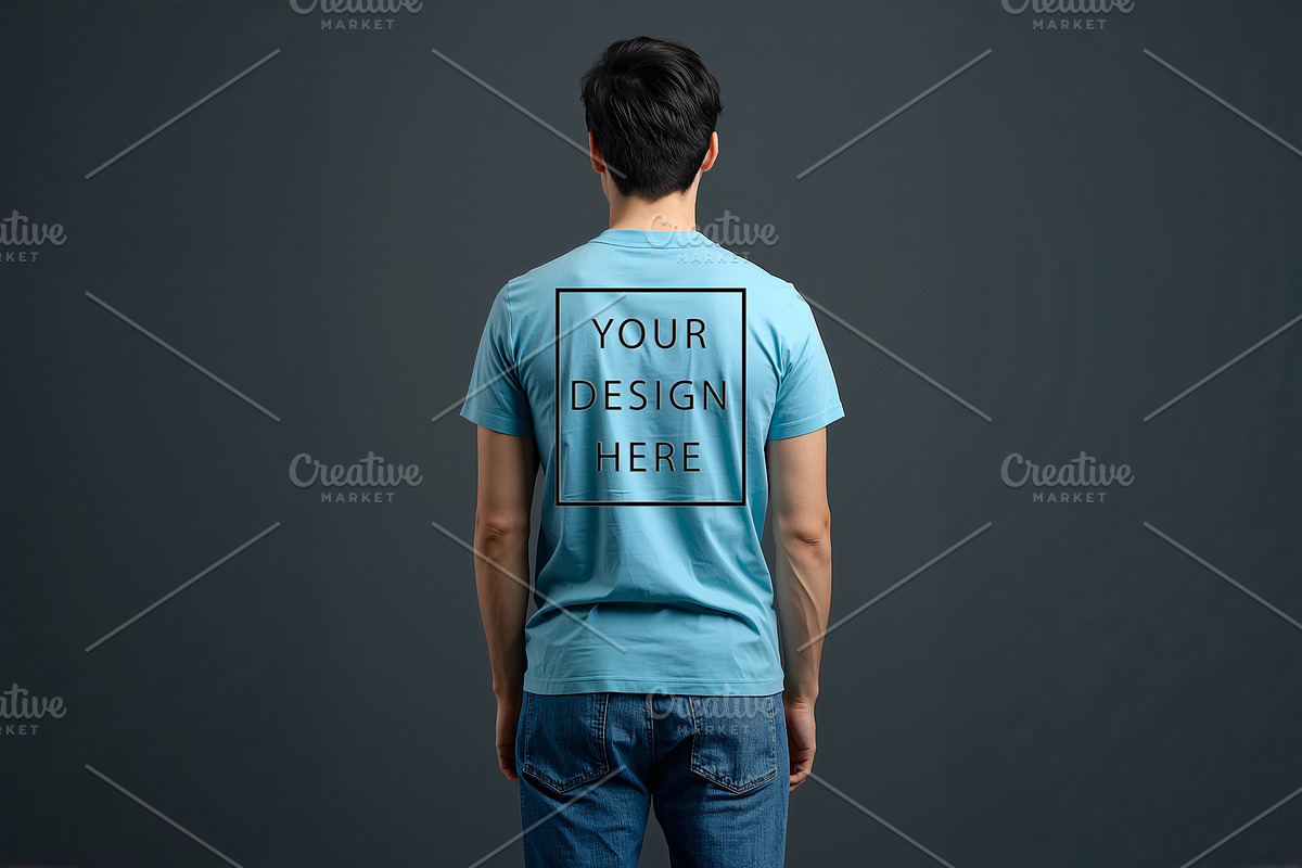 T-Shirt Mockup - Sky Blue Edition, a Shirt Mockup by ForhadGFX (Photo 8 of 12)