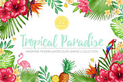Tropical Paradise Graphic Set, an Illustration by Ink + Eye (Thumbnail 1 of 5)