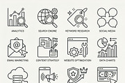 39 Vector Digital SEO Icon Pack, an Outline Icon by adenpinkstore (Thumbnail 9 of 10)