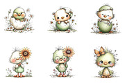 Whimsical Spring Chick Clipart PNG, an Illustration by CreationArt (Thumbnail 2 of 7)